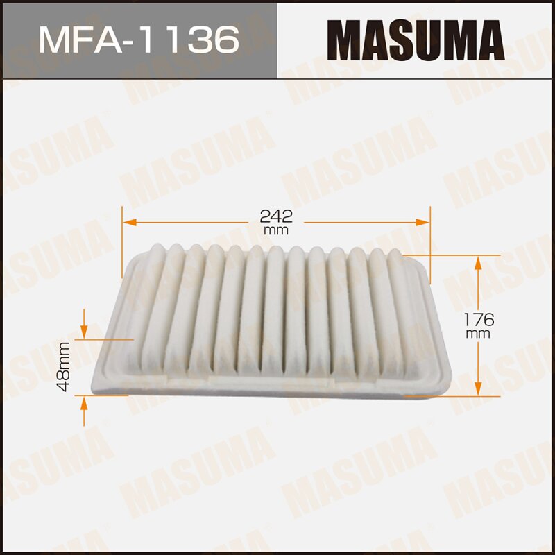 Фильтр воздушный Masuma A-1013, арт. MFA-1136
Фильтр воздушный Masuma A-1013, арт. MFA-1136