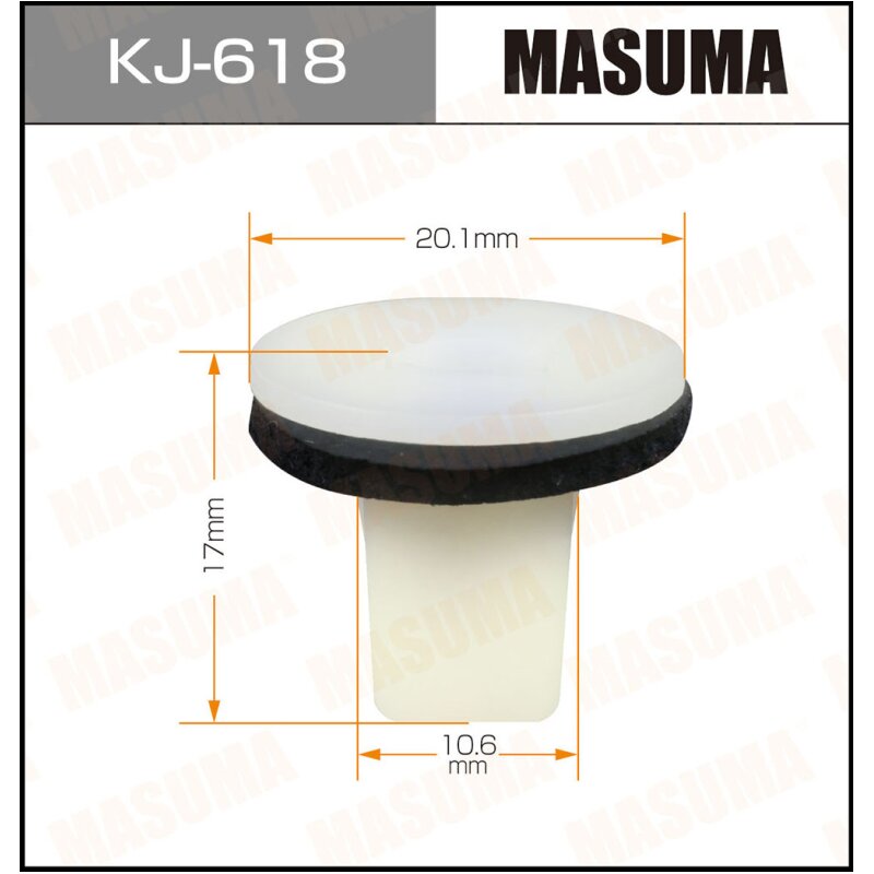 Клипса крепежная MASUMA KJ-618 (OEM 01281-00171, 01281-00331)
Клипса крепежная MASUMA KJ-618 (OEM 01281-00171, 01281-00331)