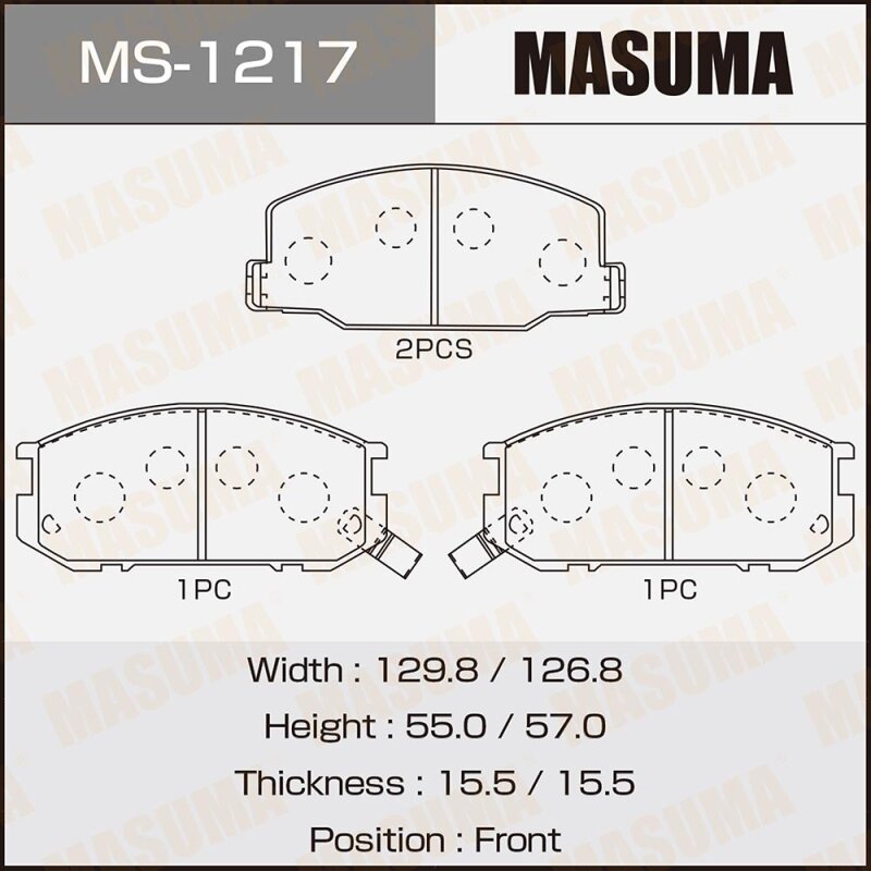 Колодки тормозные Masuma дисковые, арт. MS-1217
Колодки тормозные Masuma дисковые, арт. MS-1217