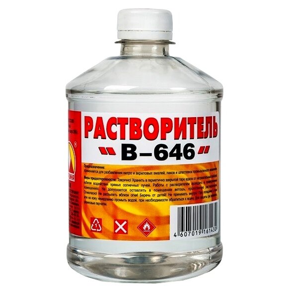 Растворитель Вершина B-646, для снятия лакокрасочных покрытий и разбавления эмалей и лаков, 500мл
Растворитель Вершина B-646, для снятия лакокрасочных покрытий и разбавления эмалей и лаков, 500мл