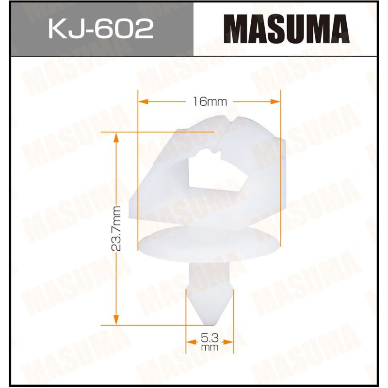 Клипса крепежная MASUMA KJ-602 (OEM 76882-0E700)
Клипса крепежная MASUMA KJ-602 (OEM 76882-0E700)