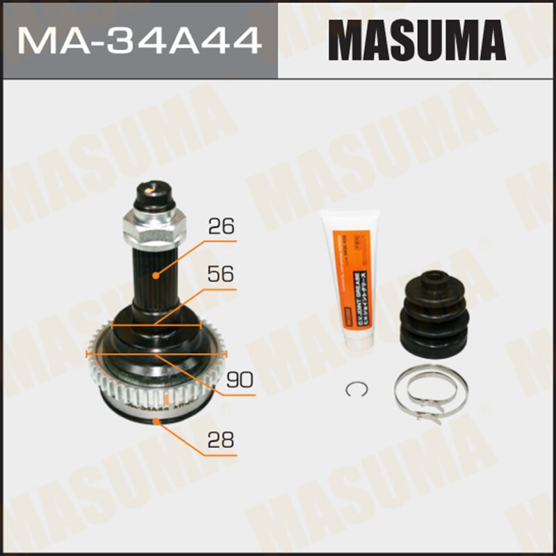 ШРУС MASUMA 28x56x26 MA-34A44
ШРУС MASUMA 28x56x26 MA-34A44