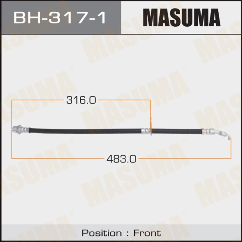 Шланг тормозной "Masuma" T- /front/ Corolla #E104, CE109, #E114 RH
Шланг тормозной "Masuma" T- /front/ Corolla #E104, CE109, #E114 RH
