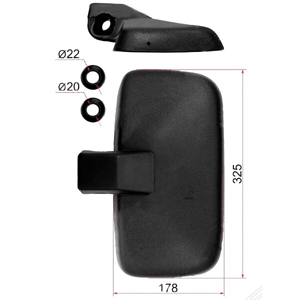 Зеркало а/м боковое "SL" 325*178
Зеркало а/м боковое "SL" 325*178