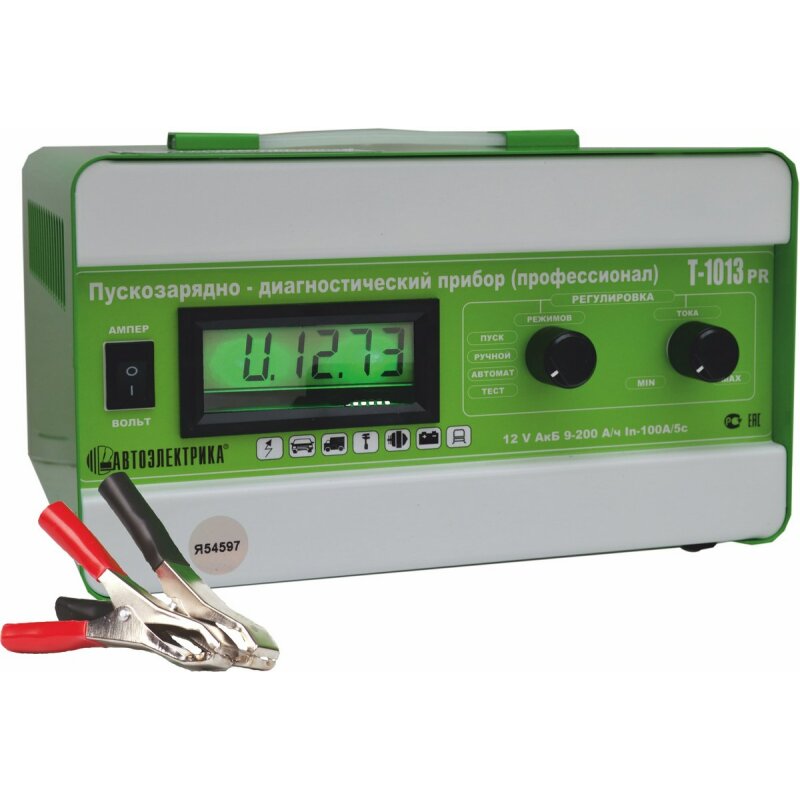 Устройство пуско-зарядное АВТОЭЛЕКТРИКА Т-1013Р диагностическое, 12В, до 210Ач, ток заряда 1-20А, ток пуска 100А, для AGM, WET, GEL
Устройство пуско-зарядное АВТОЭЛЕКТРИКА Т-1013Р диагностическое, 12В, до 210Ач, ток заряда 1-20А, ток пуска 100А, для AGM, WET, GEL