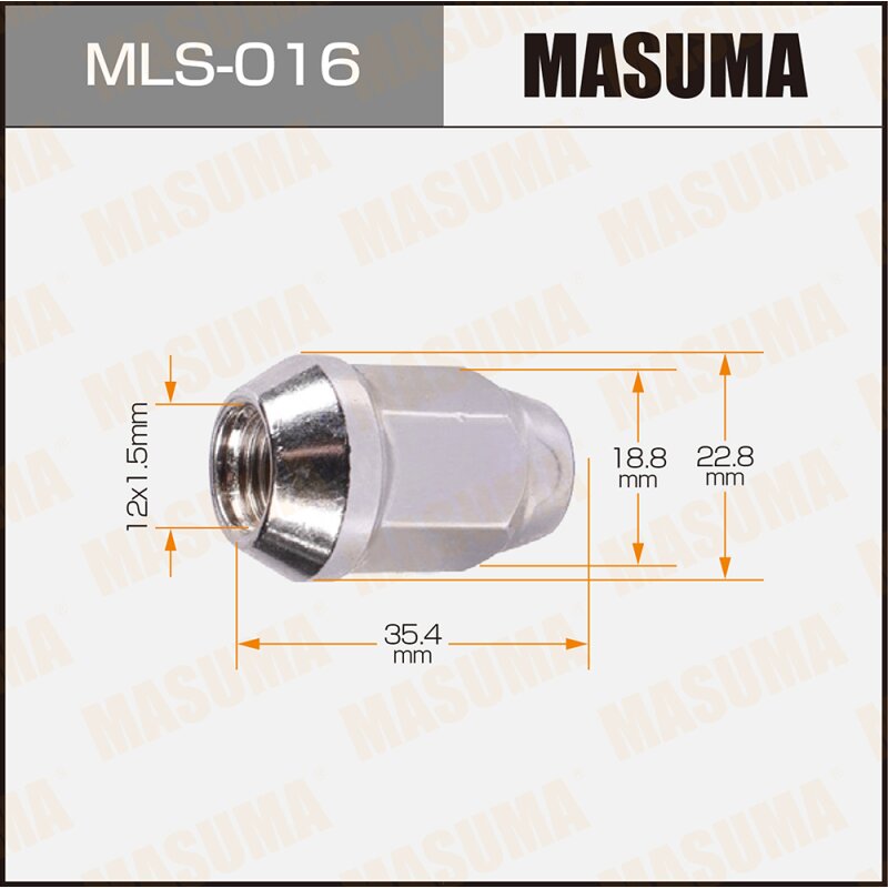 Гайки "Masuma" 12x1.5 * (стоимость за упаковку 20 шт
Гайки "Masuma" 12x1.5 * (стоимость за упаковку 20 шт