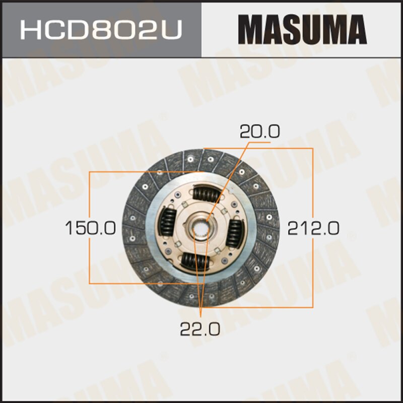 Диск сцепления MASUMA 212*150*20*22
Диск сцепления MASUMA 212*150*20*22