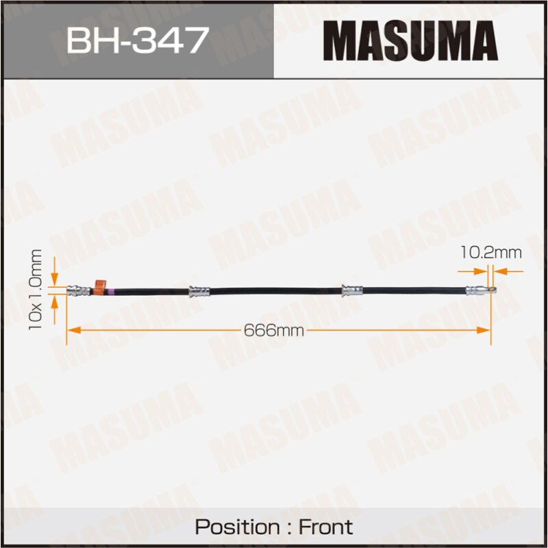 Шланг тормозной "Masuma" MMC- /front/ Pajero V6#W, V7#W
Шланг тормозной "Masuma" MMC- /front/ Pajero V6#W, V7#W
