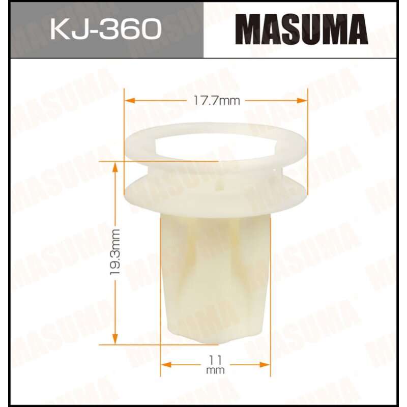 Клипса крепежная MASUMA KJ-360 (OEM 90189-06100, 90189-06150)
Клипса крепежная MASUMA KJ-360 (OEM 90189-06100, 90189-06150)