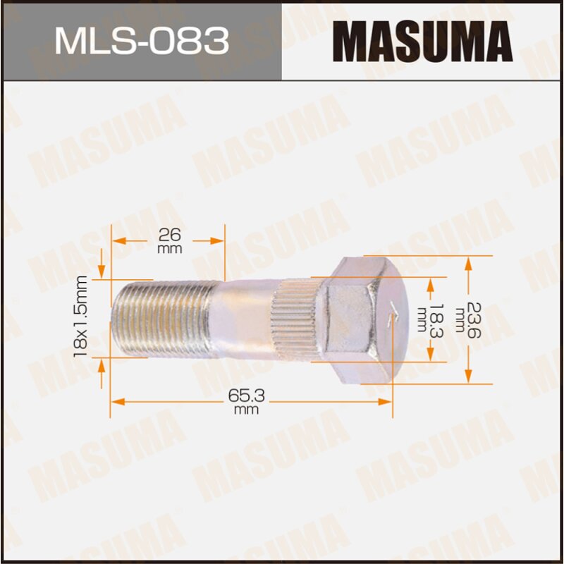 Шпилька для грузовика "Masuma" OEM_MK309611 MMC Canter LH
Шпилька для грузовика "Masuma" OEM_MK309611 MMC Canter LH