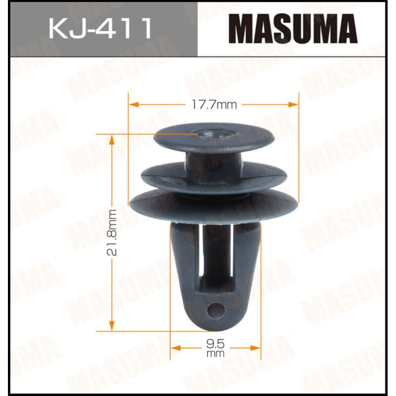 Клипса крепежная MASUMA KJ-411 (стоимость за упаковку 50 шт
Клипса крепежная MASUMA KJ-411 (стоимость за упаковку 50 шт