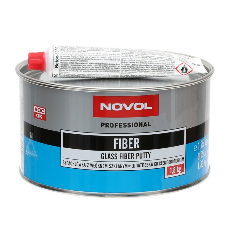 Шпатлевка Novol Professional Glass Fiber Putty со стекловолокном (+отвердитель Betox-50PC), для различных поверхностей, банка 1,750кг + туба 50г, арт. 1225
Шпатлевка Novol Professional Glass Fiber Putty со стекловолокном (+отвердитель Betox-50PC), для различных поверхностей, банка 1,750кг + туба 50г, арт. 1225