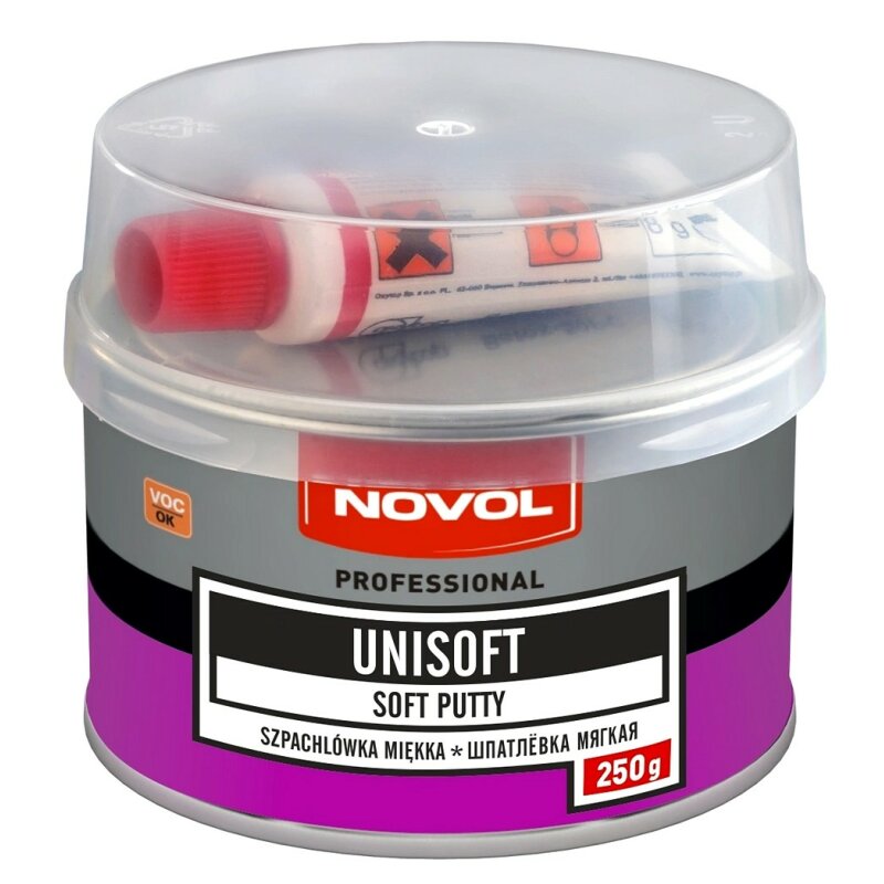 Шпатлевка Novol Professional Unisoft Soft Putty мягкая, (+отвердитель Betox-50PC), для различных поверхностей, банка 242г + туба 8г, арт. 1150
Шпатлевка Novol Professional Unisoft Soft Putty мягкая, (+отвердитель Betox-50PC), для различных поверхностей, банка 242г + туба 8г, арт. 1150