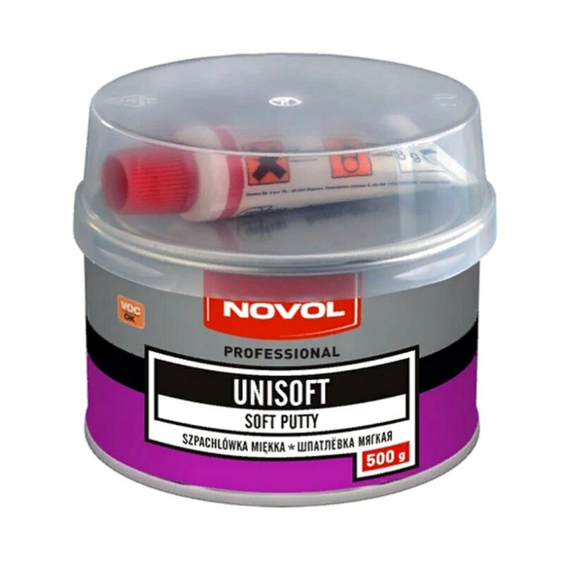 Шпатлевка Novol Professional Unisoft Soft Putty мягкая, (+отвердитель Betox-50PC), для различных поверхностей, банка 485г + туба 15г, арт. 1151
Шпатлевка Novol Professional Unisoft Soft Putty мягкая, (+отвердитель Betox-50PC), для различных поверхностей, банка 485г + туба 15г, арт. 1151