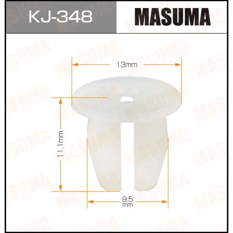 Клипса крепежная MASUMA KJ-348 (OEM 90189-06048, 90189-06154
Клипса крепежная MASUMA KJ-348 (OEM 90189-06048, 90189-06154