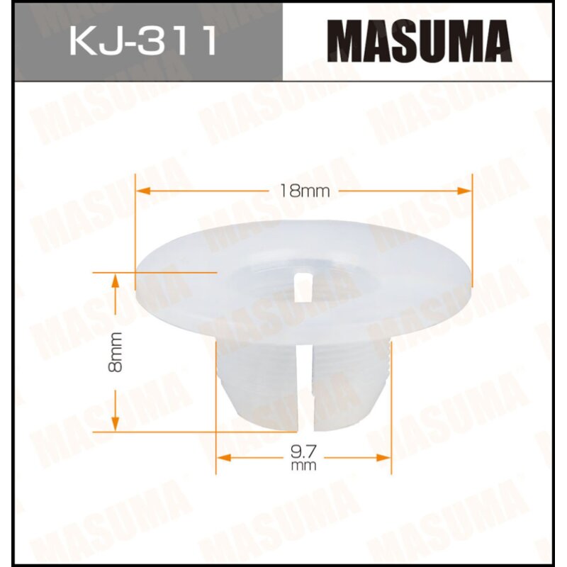 Клипса крепежная MASUMA KJ-311 (OEM 90467-10081
Клипса крепежная MASUMA KJ-311 (OEM 90467-10081