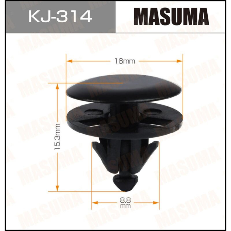 Клипса крепежная MASUMA KJ-314 (OEM 90467-10118
Клипса крепежная MASUMA KJ-314 (OEM 90467-10118