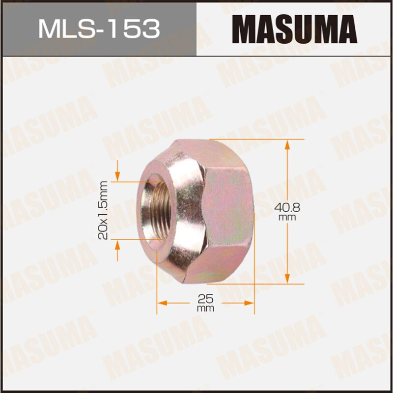 Гайки "Masuma" OEM_90942-01107 Toyota RH
Гайки "Masuma" OEM_90942-01107 Toyota RH