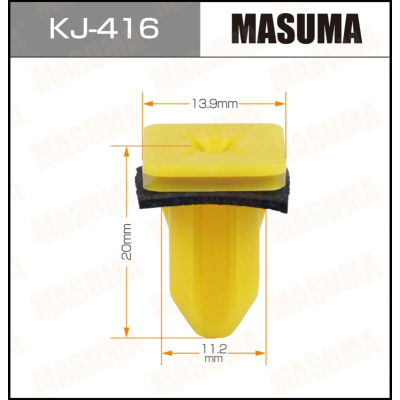 Клипса крепежная MASUMA KJ-416 (OEM 90189-04200)
Клипса крепежная MASUMA KJ-416 (OEM 90189-04200)