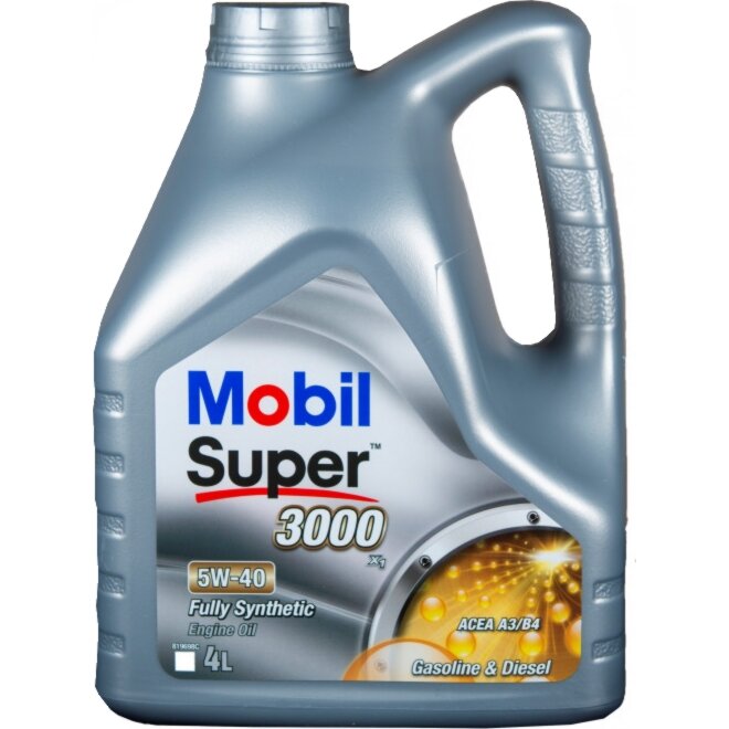 Масло моторное Mobil Super 3000 X1 5w40 синтетическое, SM/SN/CF, ACEA A3/B3/B4, универсальное, 4л, арт. 152566
Масло моторное Mobil Super 3000 X1 5w40 синтетическое, SM/SN/CF, ACEA A3/B3/B4, универсальное, 4л, арт. 152566