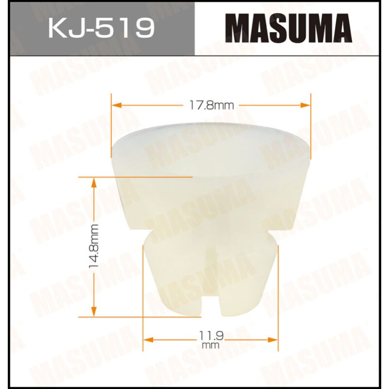 Клипса крепежная MASUMA KJ-519 (OEM 90189-06162)
Клипса крепежная MASUMA KJ-519 (OEM 90189-06162)