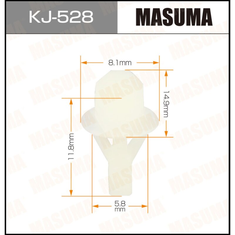 Клипса крепежная MASUMA KJ-528 (OEM G031-58-762)
Клипса крепежная MASUMA KJ-528 (OEM G031-58-762)