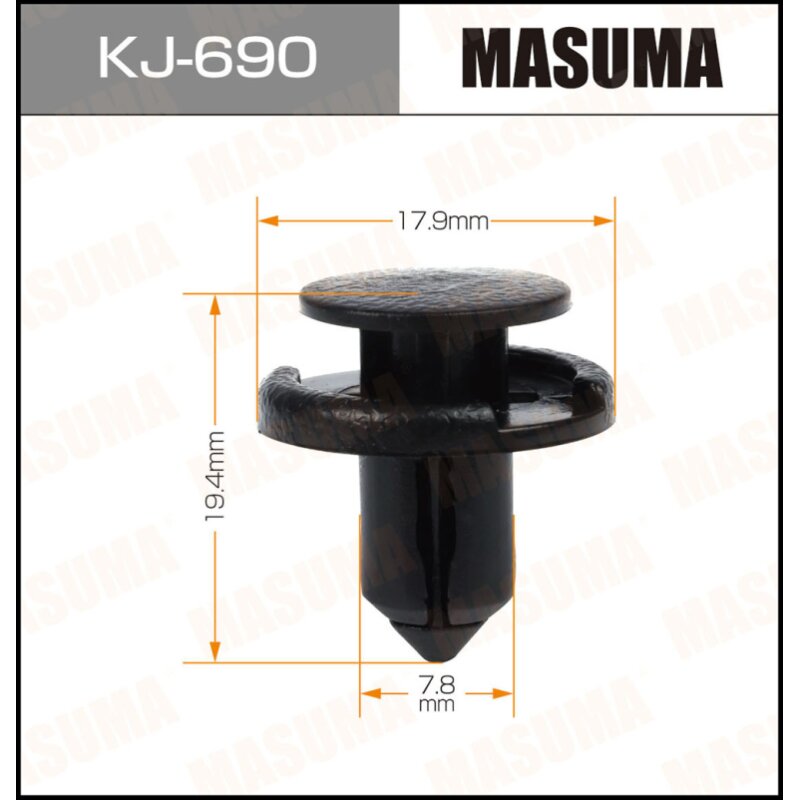 Клипса крепежная MASUMA KJ-690 (OEM 01553-09611, 90467-08185)
Клипса крепежная MASUMA KJ-690 (OEM 01553-09611, 90467-08185)