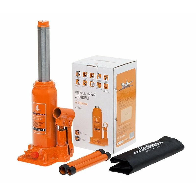 Домкрат гидравлический бутылочный Airline, 4000кг, подъем 195-380мм, сумка
Домкрат гидравлический бутылочный Airline, 4000кг, подъем 195-380мм, сумка