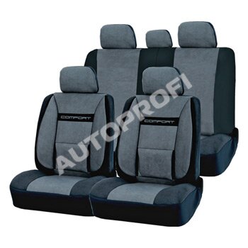 Чехлы AUTOPROFI COMFORT для передних и задних сидений, велюр, черный/серый цвет, 11 предметов, Черный с серым
Чехлы AUTOPROFI COMFORT для передних и задних сидений, велюр, черный/серый цвет, 11 предметов, Черный с серым