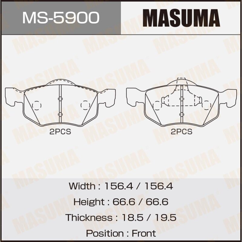 Колодки тормозные Masuma дисковые, арт. MS-5900
Колодки тормозные Masuma дисковые, арт. MS-5900