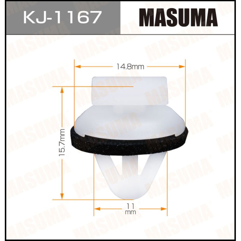 Клипса крепежная MASUMA KJ-1167 (OEM 76817-60030
Клипса крепежная MASUMA KJ-1167 (OEM 76817-60030