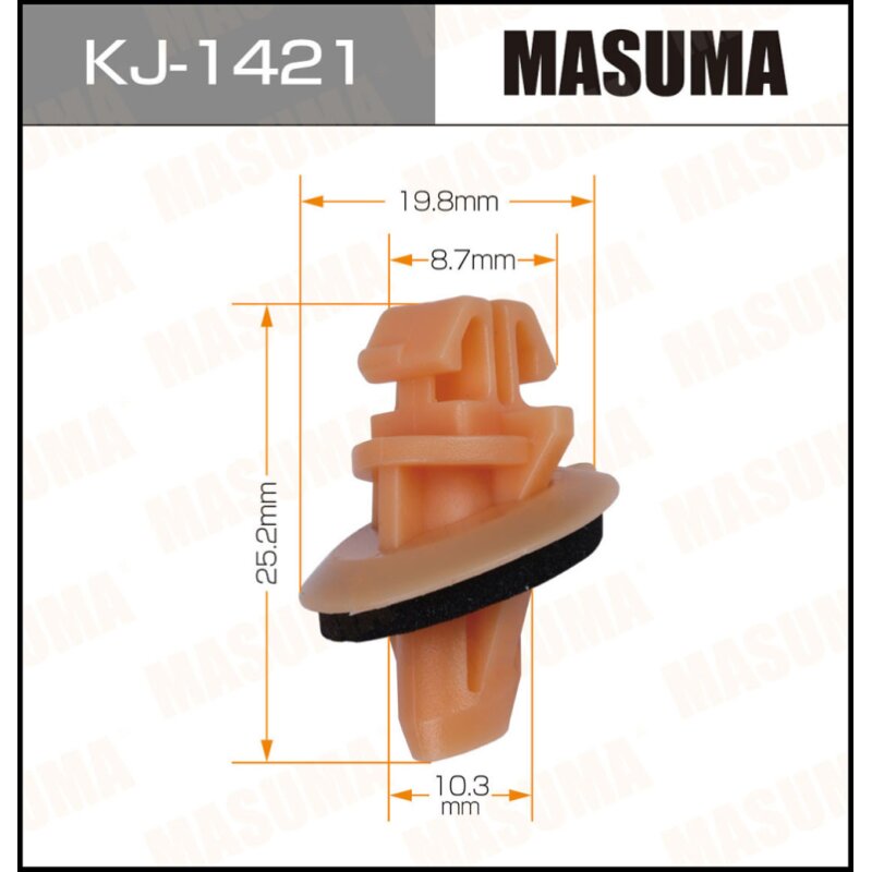 Клипса крепежная MASUMA KJ-1421 (OEM 75394-60030) (стоимость за упаковку 50 шт
Клипса крепежная MASUMA KJ-1421 (OEM 75394-60030) (стоимость за упаковку 50 шт