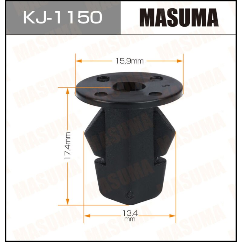 Клипса крепежная MASUMA KJ-1150 (OEM 90189-06145
Клипса крепежная MASUMA KJ-1150 (OEM 90189-06145