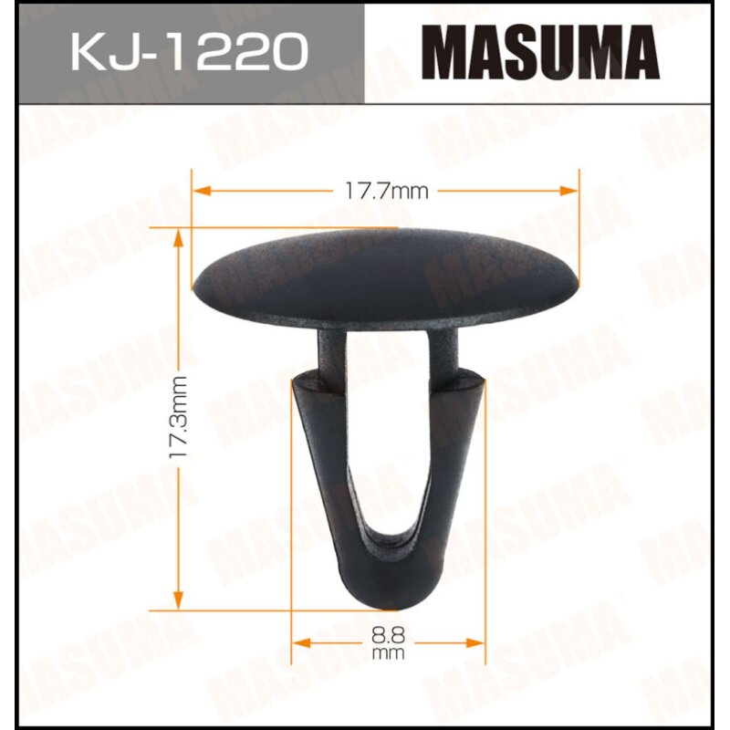 Клипса крепежная MASUMA KJ-1220 (OEM 90467-09013) (стоимость за упаковку 50 шт
Клипса крепежная MASUMA KJ-1220 (OEM 90467-09013) (стоимость за упаковку 50 шт
