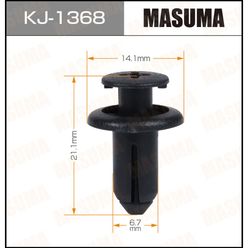Клипса крепежная MASUMA KJ-1368 (OEM 90467-07190-B0
Клипса крепежная MASUMA KJ-1368 (OEM 90467-07190-B0
