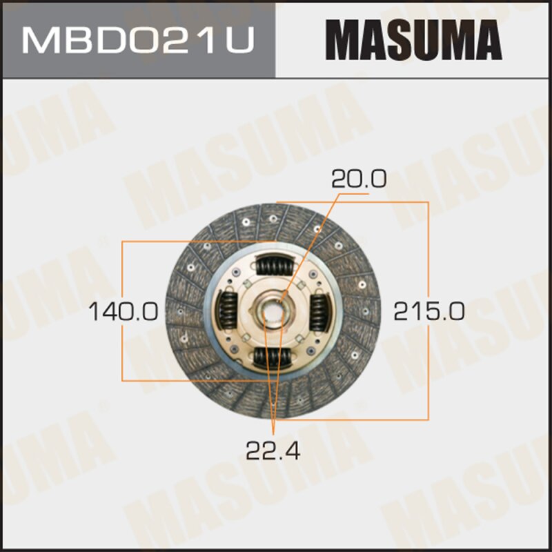 Диск сцепления MASUMA 215*140*20*22.4 (1/10
Диск сцепления MASUMA 215*140*20*22.4 (1/10