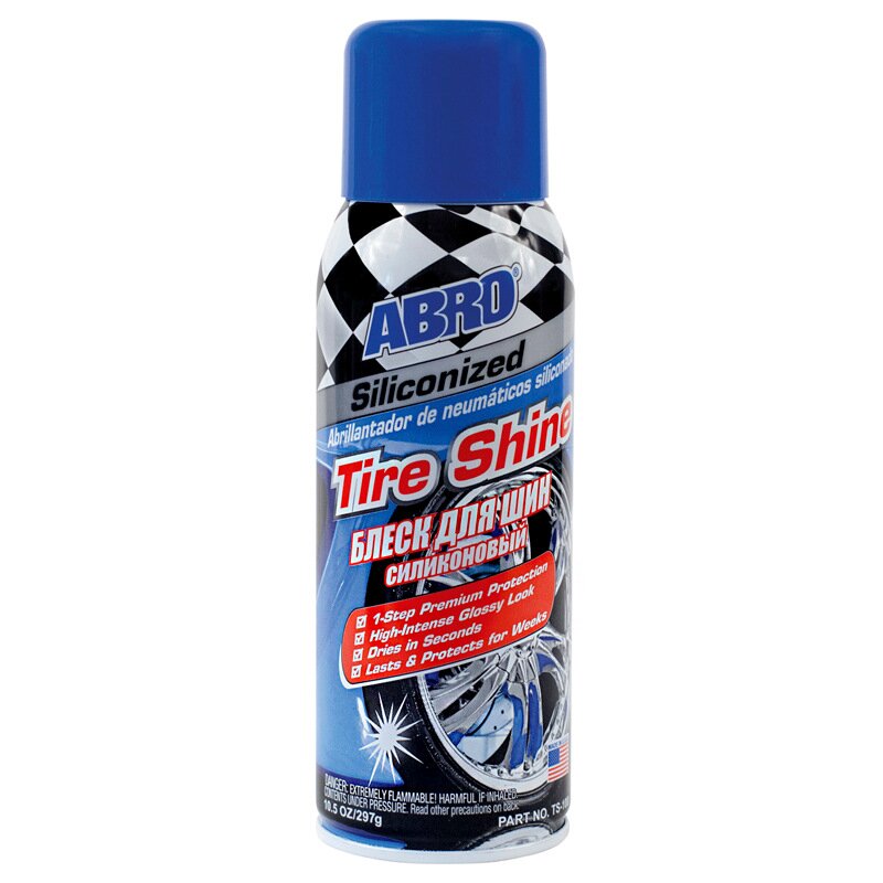 Полироль (чернитель) шин ABRO Tire Shine, с силиконом, придаёт глянцевый блеск, аэрозоль 297г, арт. TS-100
Полироль (чернитель) шин ABRO Tire Shine, с силиконом, придаёт глянцевый блеск, аэрозоль 297г, арт. TS-100