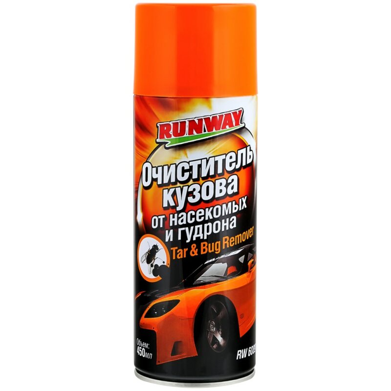Очиститель кузова Runway Tar & Bug Remover, от следов насекомых, гудрона, жировых и масляных пятен, для кузова, аэрозоль 450мл, арт. RW6089
Очиститель кузова Runway Tar & Bug Remover, от следов насекомых, гудрона, жировых и масляных пятен, для кузова, аэрозоль 450мл, арт. RW6089