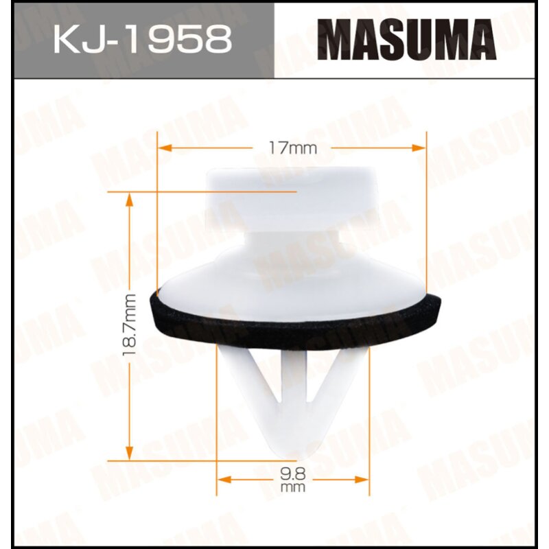 Клипса крепежная MASUMA KJ-1958 (OEM 91059FC030)
Клипса крепежная MASUMA KJ-1958 (OEM 91059FC030)
