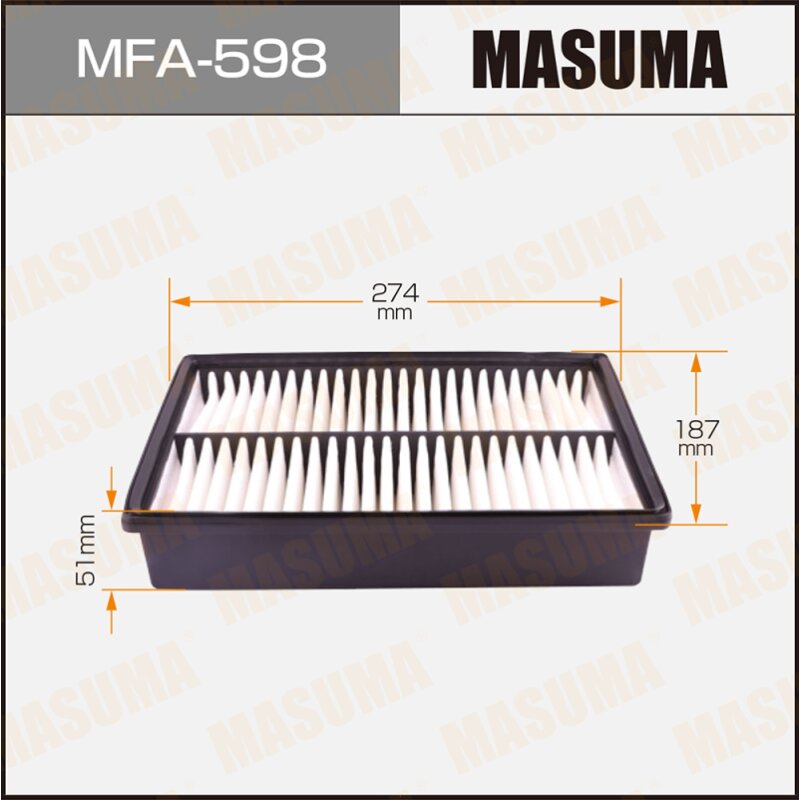 Фильтр воздушный Masuma A-475, арт. MFA-598
Фильтр воздушный Masuma A-475, арт. MFA-598