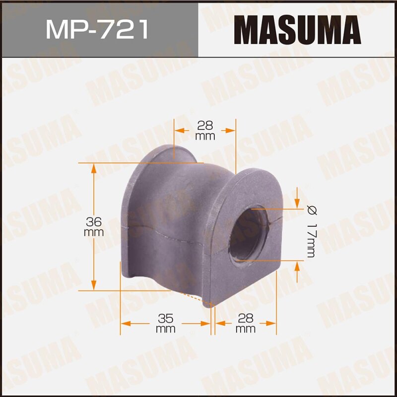 Втулка стабилизатора "Masuma" /rear/ STREAM/ RN4
Втулка стабилизатора "Masuma" /rear/ STREAM/ RN4