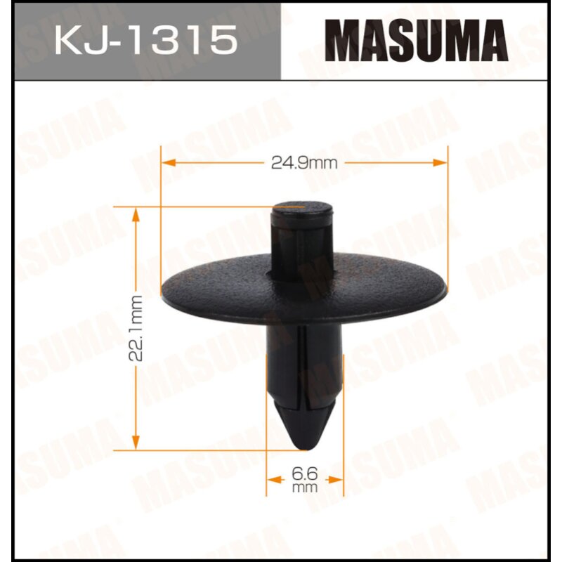 Клипса крепежная MASUMA KJ-1315 (OEM 90467-07148) (стоимость за упаковку 50 шт
Клипса крепежная MASUMA KJ-1315 (OEM 90467-07148) (стоимость за упаковку 50 шт