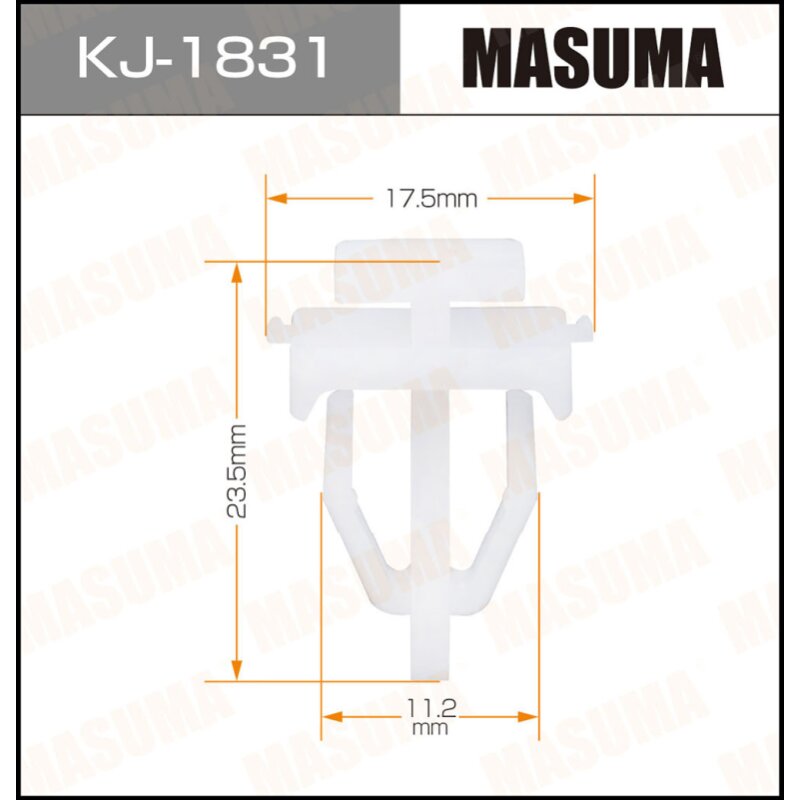 Клипса крепежная MASUMA KJ-1831 (OEM 91522-S7S-003) (стоимость за упаковку 50 шт
Клипса крепежная MASUMA KJ-1831 (OEM 91522-S7S-003) (стоимость за упаковку 50 шт