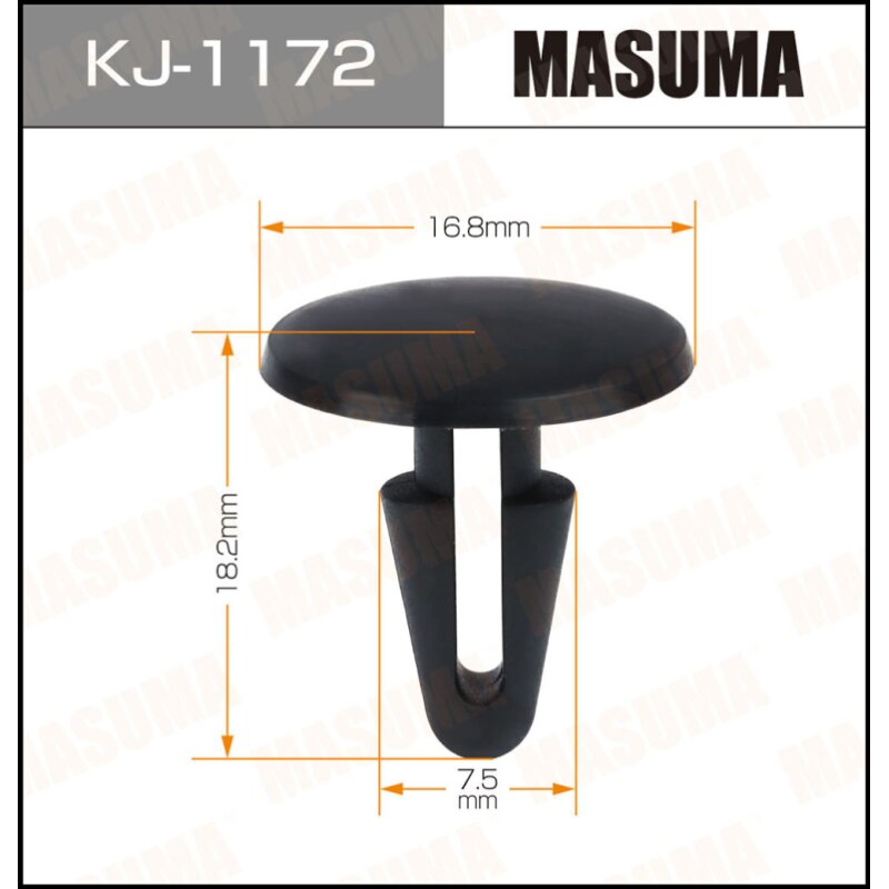 Клипса крепежная MASUMA KJ-1172 (OEM 90673-SE0-003) (стоимость за упаковку 50 шт
Клипса крепежная MASUMA KJ-1172 (OEM 90673-SE0-003) (стоимость за упаковку 50 шт