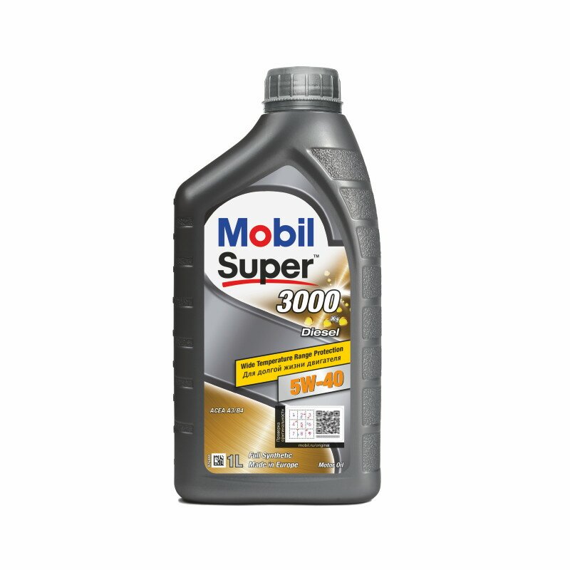 Масло моторное Mobil Super 3000 X1 Diesel 5w40 синтетическое, CF, ACEA A3/B3/B4, для дизельного двигателя, 1л, арт. 152573
Масло моторное Mobil Super 3000 X1 Diesel 5w40 синтетическое, CF, ACEA A3/B3/B4, для дизельного двигателя, 1л, арт. 152573