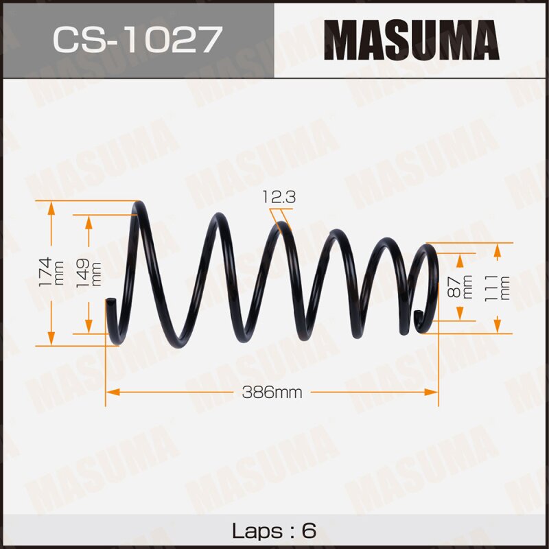 Пружина подвески Masuma, задняя, арт. CS-1027
Пружина подвески Masuma, задняя, арт. CS-1027