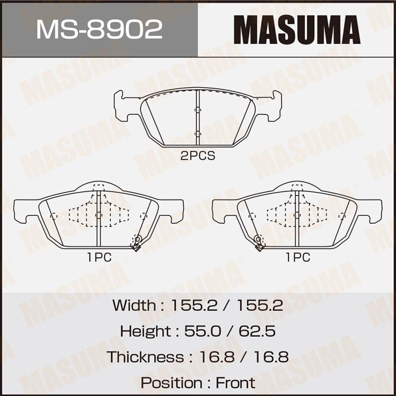 Колодки дисковые MASUMA AN- ACCORD/V2000, V22000 front (1/6
Колодки дисковые MASUMA AN- ACCORD/V2000, V22000 front (1/6