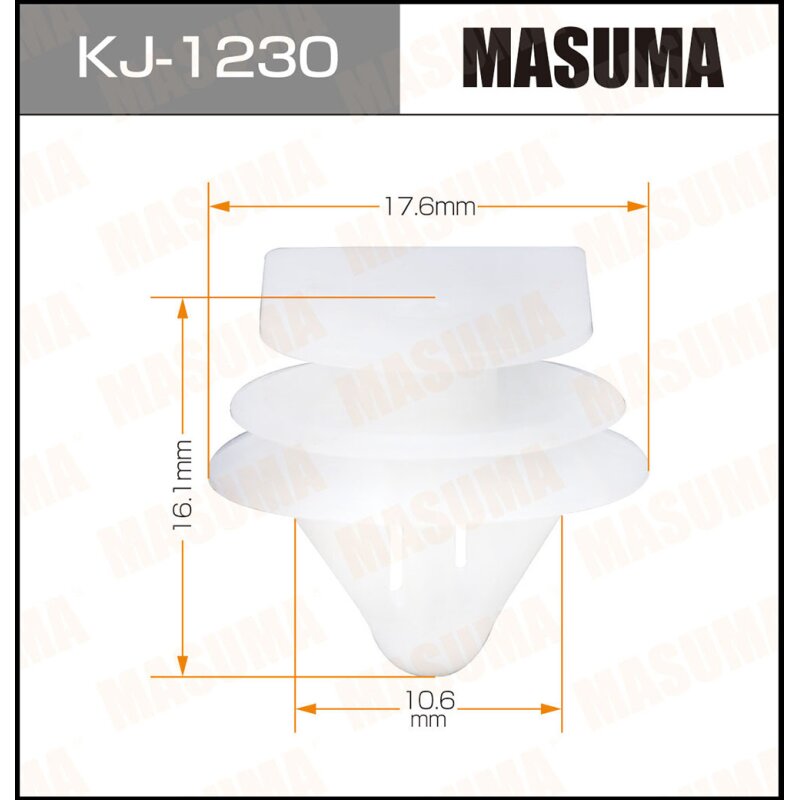 Клипса крепежная MASUMA KJ-1230 (OEM 90467-09212
Клипса крепежная MASUMA KJ-1230 (OEM 90467-09212