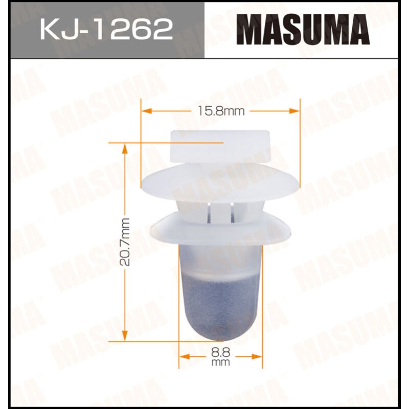 Клипса крепежная MASUMA KJ-1262 (OEM 75398-20050
Клипса крепежная MASUMA KJ-1262 (OEM 75398-20050