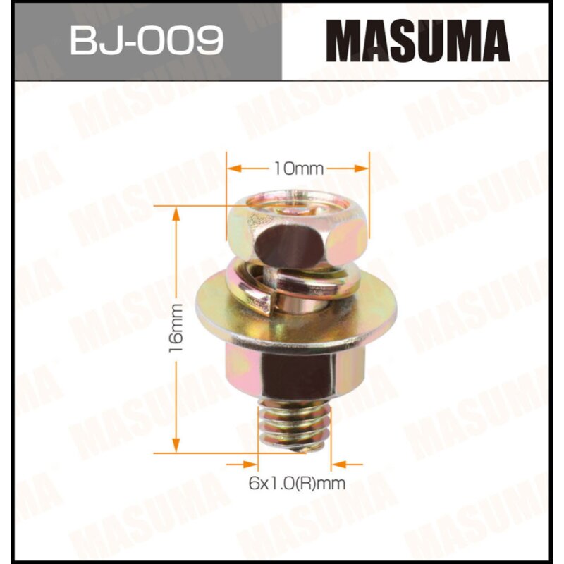 Болт с гайкой MASUMA BJ-009 М6x16x1.0, 6 шт
Болт с гайкой MASUMA BJ-009 М6x16x1.0, 6 шт